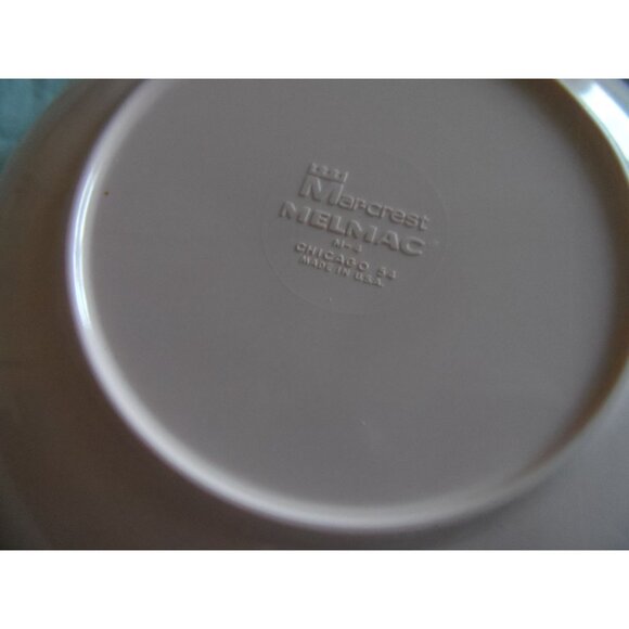 Mar-Crest Melmac Divided Serving Bowl Pink 9 1/2" Vintage Mid-Century Modern - Picture 4 of 9